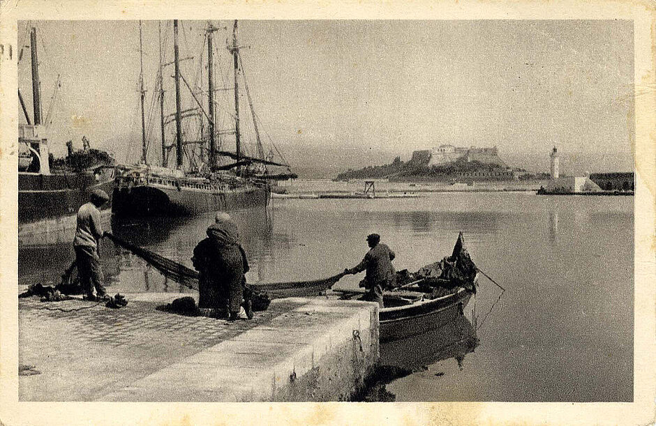 Carte postale 1943 pré des pêcheurs Antibes